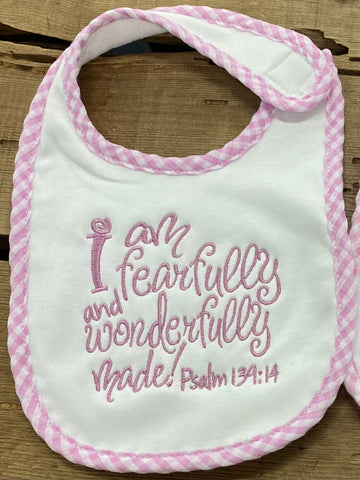 Bible Verse Ruffle Baby Bib