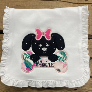 Blaire Puppy Baby Burp Cloth