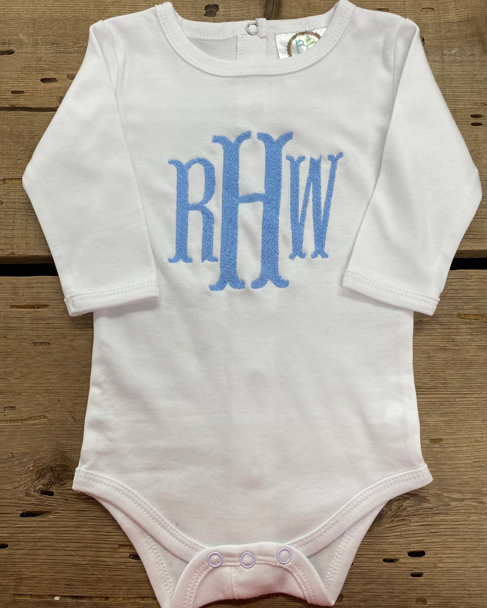 Monogram Long Sleeve Onesie