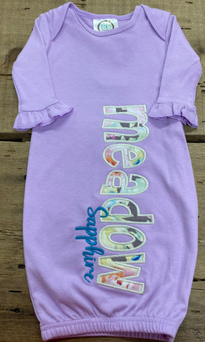 Meadow Sapphire Baby Gown