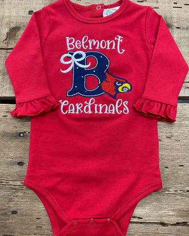 Belmont Cardinals Long Sleeve Onesie