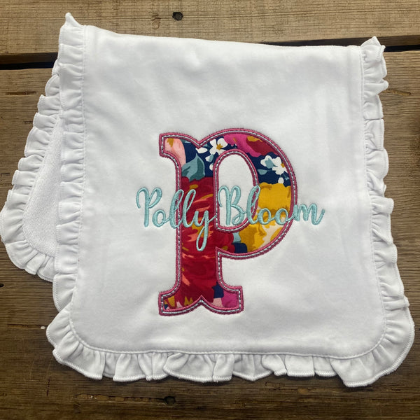 Polly Bloom Baby Burp Cloth