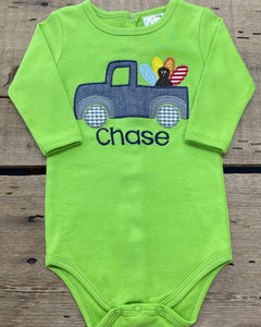 Fall Truck Long Sleeve Onesie