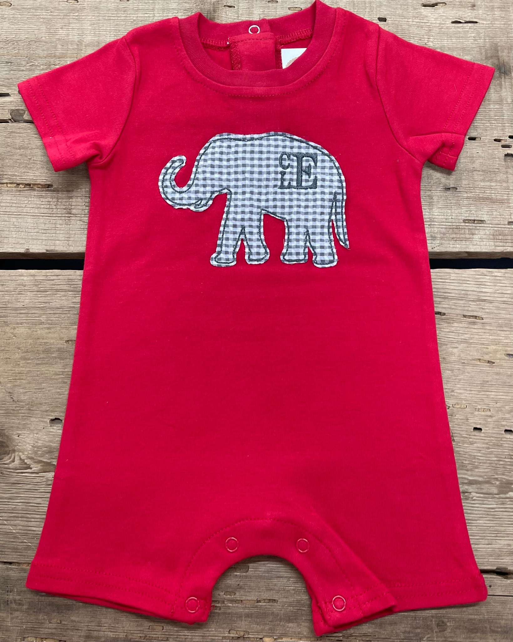 Elephant/Monogram Romper