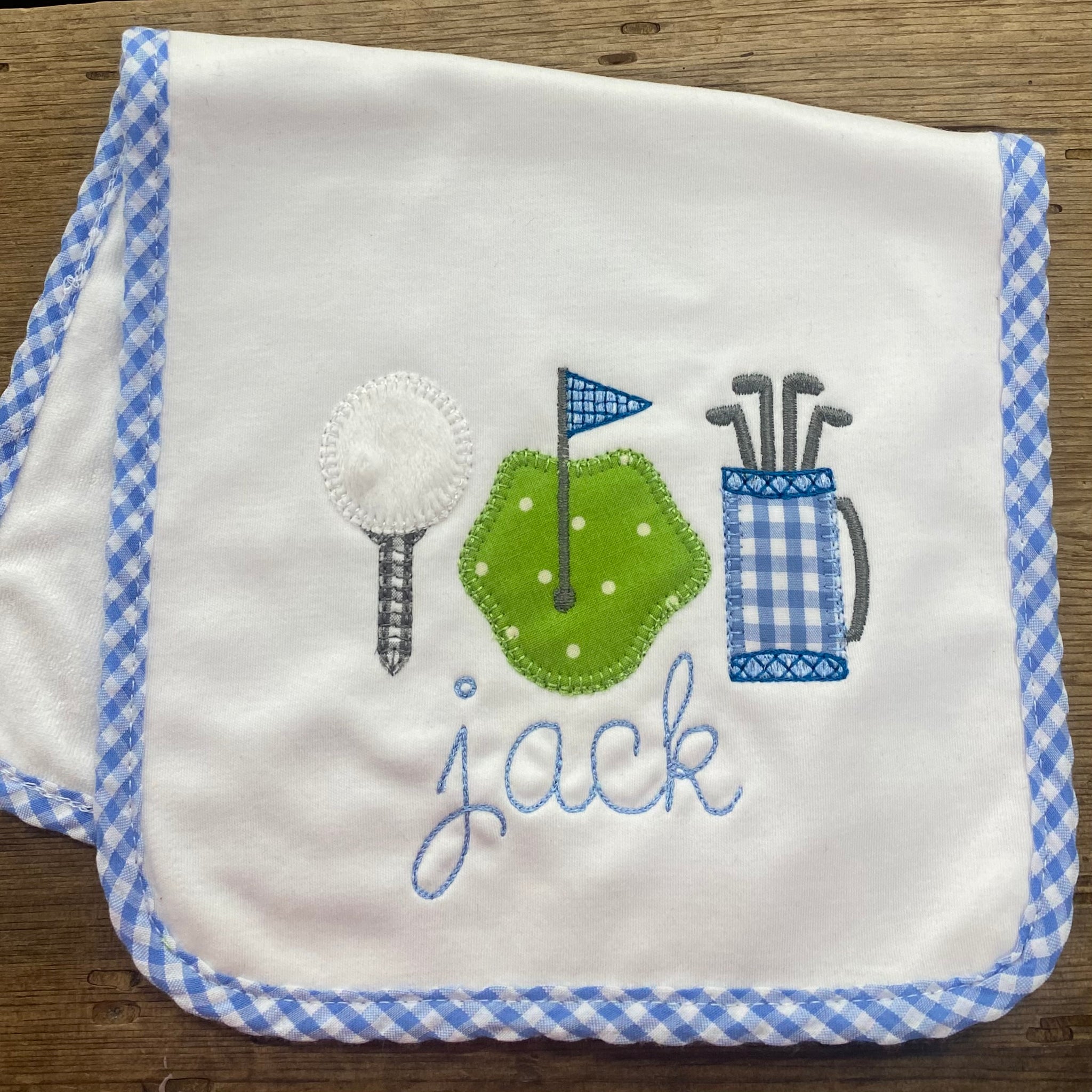 Jack Golf Baby Burp Cloth