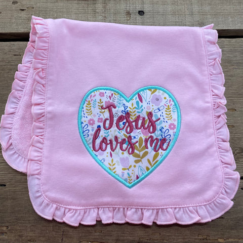 Jesus Loves Me Baby Burp Cloth