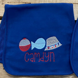 Camdyn Fishing Baby Burp Cloth