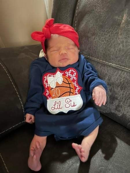 Lil Sis Basketball Long Sleeve Onesie