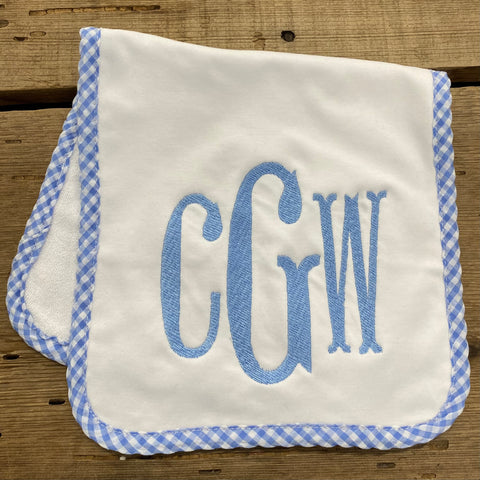 Monogram Baby Burp Cloth