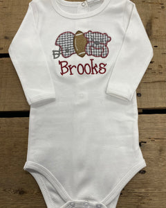 Brooks Football Long Sleeve Onesie