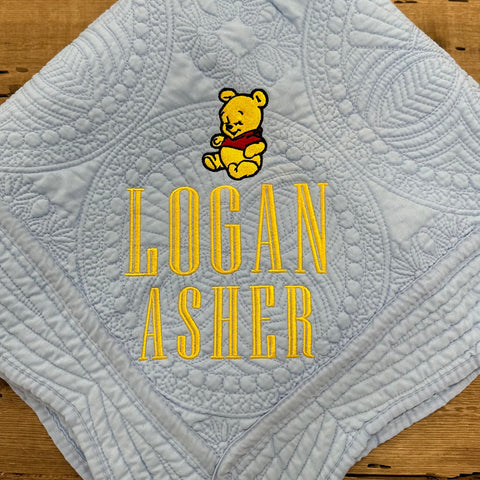 Logan Asher Winnie The Pooh Baby Quilt