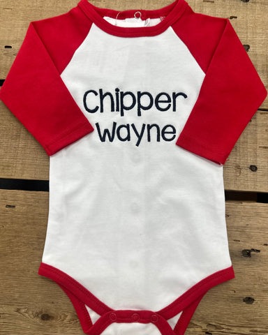 Chipper Wayne Long Sleeve Onesie