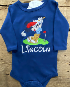 Lincoln Mickey Mouse Long Sleeve Onesie