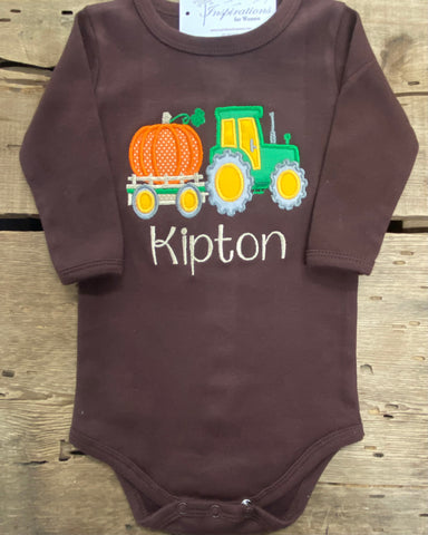 Kipton/Tractor Long Sleeve Onesie
