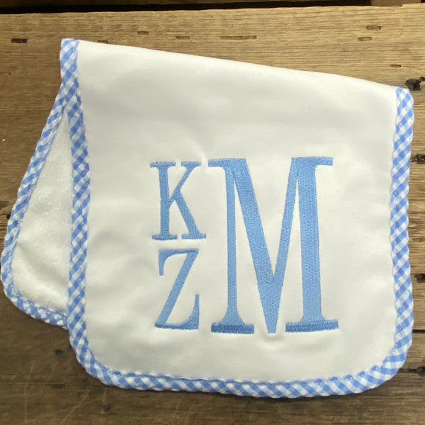 Monogram Baby Burp Cloth