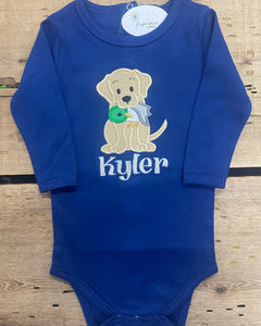 Kyler Dog Long Sleeve Onesie