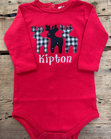 Kipton Reindeer Long Sleeve Onesie