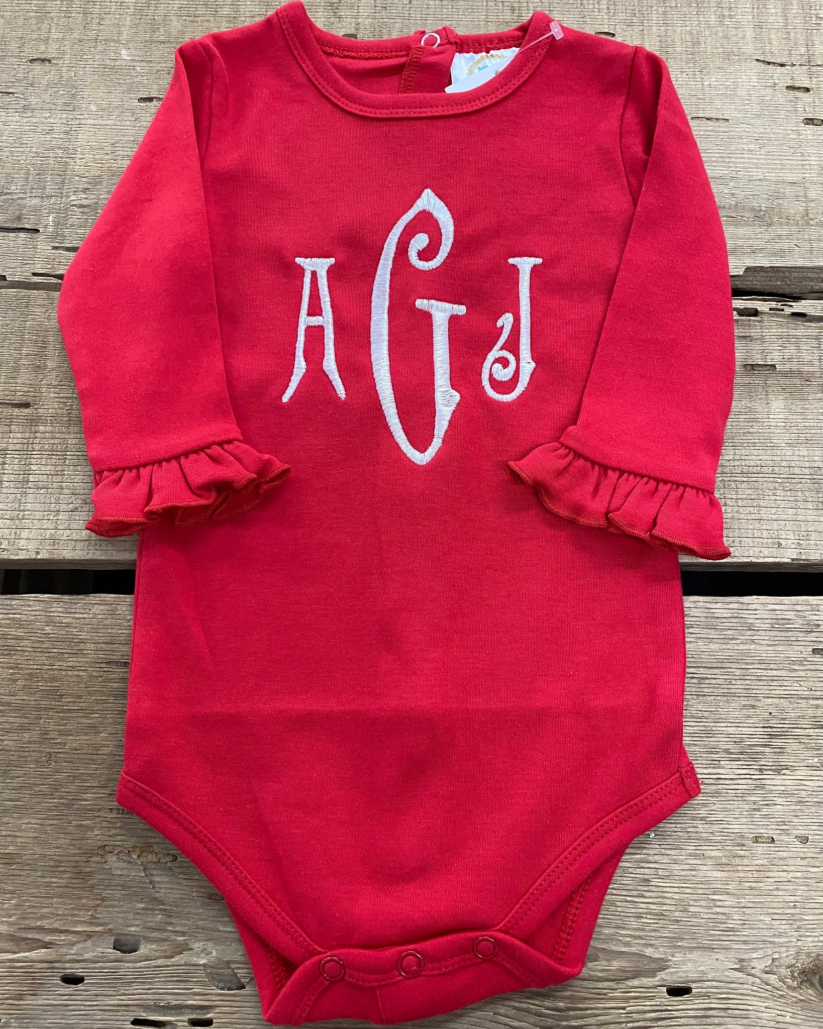 Monogram Long Sleeve Onesie