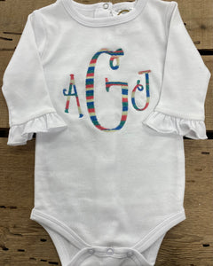 Monogram Long Sleeve Onesie