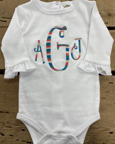 Monogram Long Sleeve Onesie