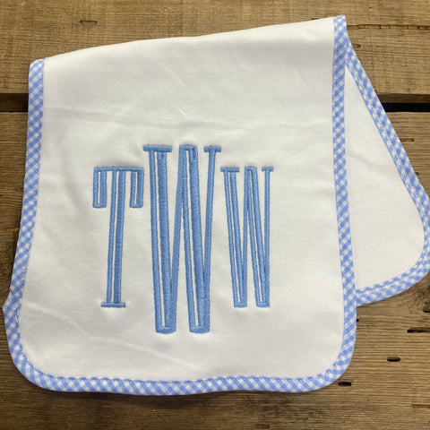 Monogram Baby Burp Cloth