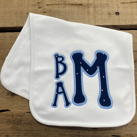 Monogram Baby Burp Cloth