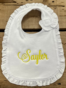 Saylor Ruffle Baby Bib