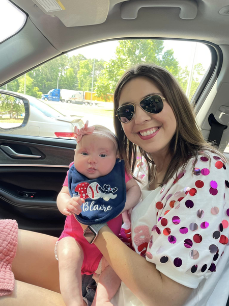 Blaire Ole Miss Ruffle Baby Bib