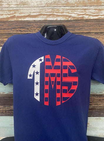 Patriotic Monogram Short Sleeve Shirt