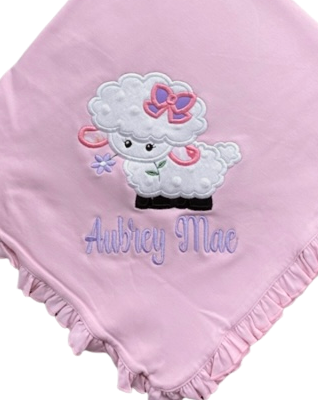 Aubrey Mae Ruffle Baby Blanket