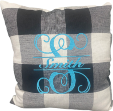 Split Initial Decorative Throw Pillow