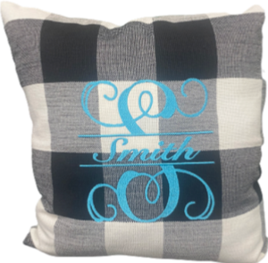 Split Initial Decorative Throw Pillow