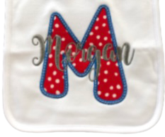 Morgan/Initial Baby Burp Cloth