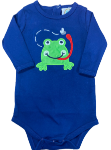 Frog Long Sleeve Baby Onesie