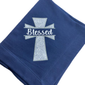 Split Cross Aphorism/Name Gildan Fleece Blanket