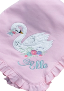 Elle/Swan Ruffle Baby Blanket