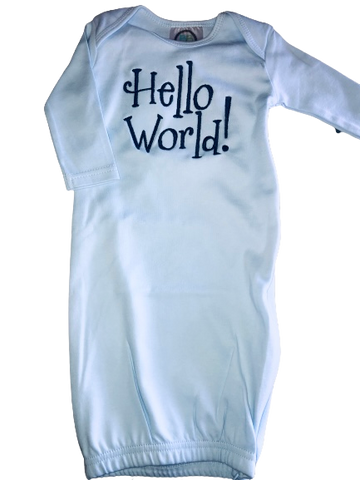 Hello World Baby Gown