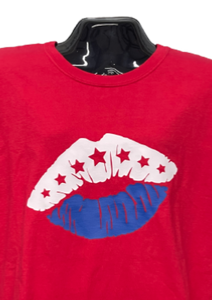 Patriotic Lips Short Sleeve Shirt