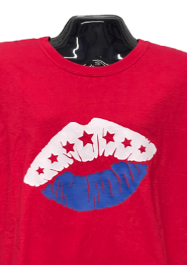 Patriotic Lips Short Sleeve Shirt