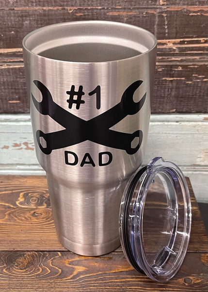 #1 Dad Super Dad Steel Mug