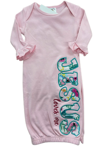 Jesus Loves Me Pink Baby Gown