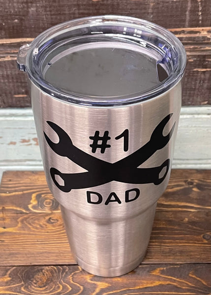 #1 Dad Super Dad Steel Mug