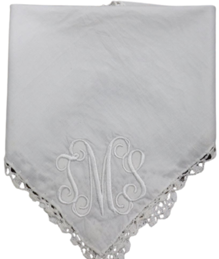 Monogram Linen & Lace Handkerchief