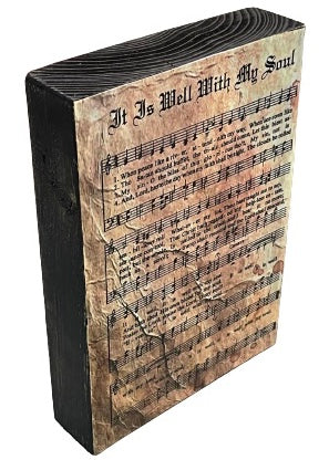 Wooden Block Sheet Music-“It Is Well With My Soul”