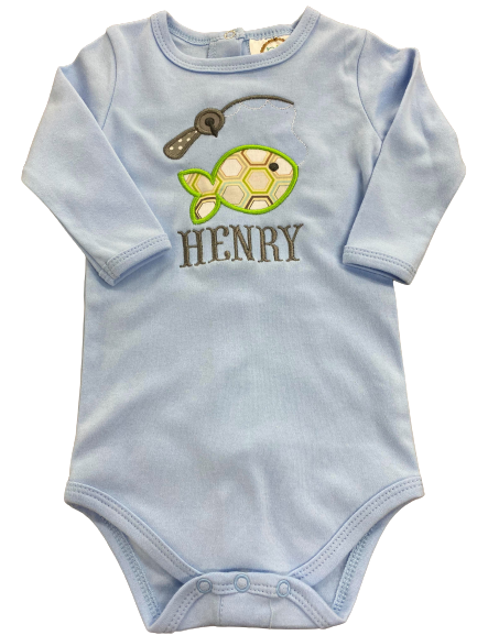 Henry Fishing Baby Onesie